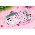 thumbnail image 3 of Calculadora linda (rosa) con forma de gato de cristal para niñas y mujeres, pantalla LCD grande, discos duros duales con energía solar y batería para la escuela, la oficina y el hogar, 3 of 3