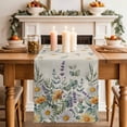 thumbnail image 2 of Table Runner 120 Inches Long for Kitchen Dining, Floral Eucalyptus Leaves Dresser Scarf Farmhouse, Dining Table Decorations for Wedding/Parties, Daisy Summer Botanical Rustic 13 x 120 In, 2 of 8