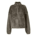 thumbnail image 6 of BRDFRL Women Sherpa Pullover Half Zip Fuzzy Fleece Oversized Sweatshirt Long Sleeve Plush Quarter Zip Pullover with Pocket Dark Gray S, 6 of 8