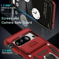 thumbnail image 4 of KOMI Case for Google Pixel 9/9 Pro with Slide Camera Cover+Screen Protector (1 Pack), Rotated Ring Kickstand Military Grade Shockproof Heavy Duty Protective Cover Red, 4 of 5