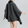 thumbnail image 4 of XFLWAM Women's Faux Shawl Wrap Stole Open Front Knit Cardigan Cape Poncho Cloak Large Scarf Blanket Coat Dark Gray, 4 of 4