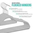 thumbnail image 3 of Velvet Clothing Hangers Slim Stackable Non-Slip White Suit Hanger Space Saving, 3 of 18