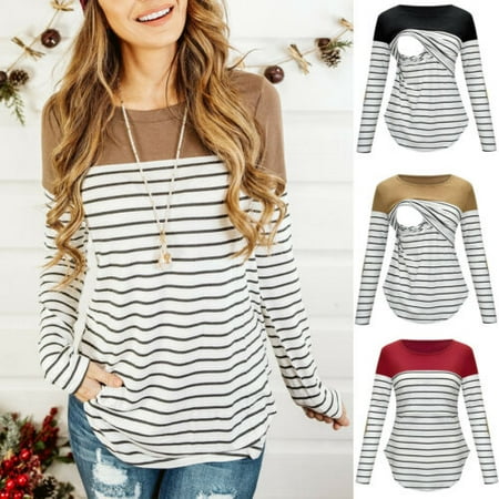

Women Pregnant Maternity Clothes Nursing Tops Breastfeeding T-Shirt Blouse New