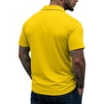 thumbnail image 4 of LNZGNM Polo Shirts for Men Quarter Zip Short Sleeve Classic Fit Golf Shirts Stylish Solid Color Collared T-Shirts Lightweight Breathable Summer Top with Pocket,Yellow 2XL, 4 of 6