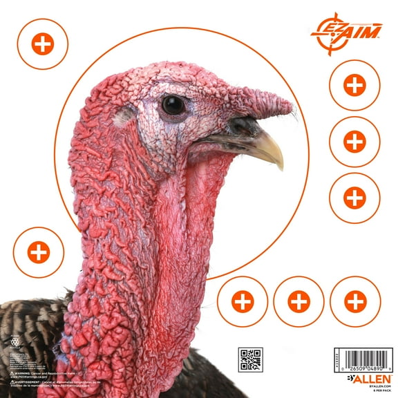 Ez Aim 4-Color Turkey Patterning Paper Targets, 12 In Square, 6-Pack, Multi-Color