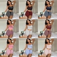 thumbnail image 4 of Women's Spaghetti Strap Cami Top and Short Pajama Set Letter Print 2 Piece Set, 4 of 5