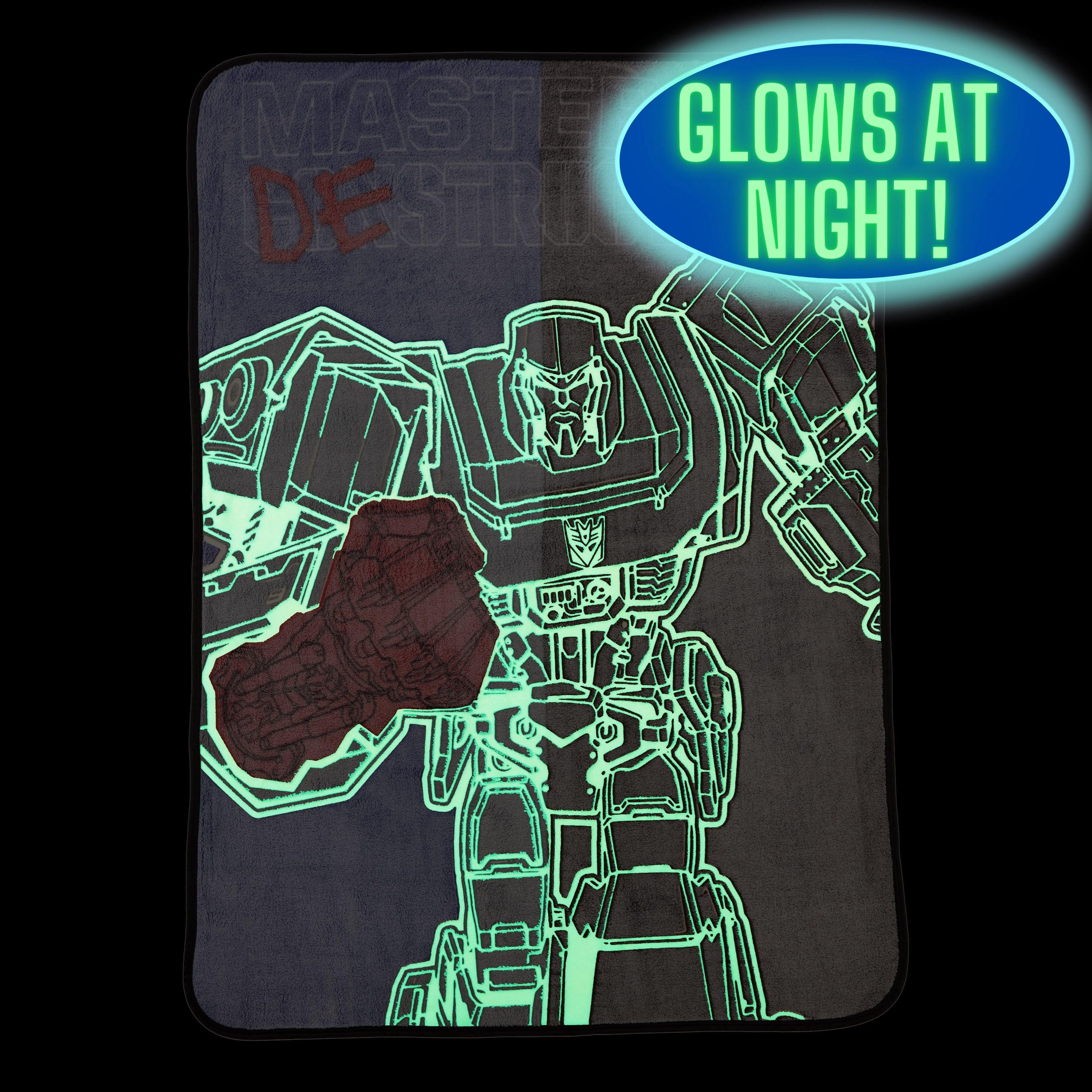 Transformers Kids Fleece Throw Blanket, 46x60, Glows-In-The-Dark