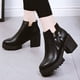 thumbnail image 2 of NECHOLOGY Botas Mujer Adulto Femenino Zapatos Botines para mujer Botas de tacón grueso clásicas a la moda para otoño e invierno, botines de tacón con cremallera lateral para mujer (Black, 7.5), 2 of 7