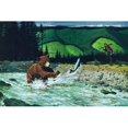 thumbnail image 2 of "Catching Salmon" Painting Print on Wrapped Canvas, 2 of 7
