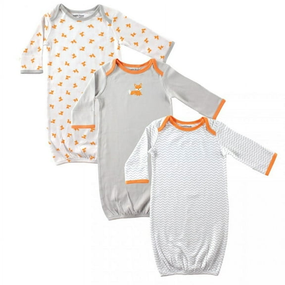 Luvable Friends Baby Boy Cotton Gowns, Fox, 0-6 Months