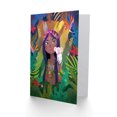 thumbnail image 2 of Jungle Girl Flowers Monkey Greetings Card Plus Envelope Blank inside, 2 of 3