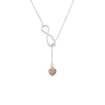 thumbnail image 2 of Delight Jewelry Small Rose Goldtone Heart with Clear AB Crystals Silver tone Elegant Infinity Lariat Necklace, 2 of 4