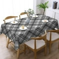 thumbnail image 2 of Tartan Tablecloth Gray Black White Check Plaid Table Cloth Modern Art Striped Rectangle Tablecloth 60×84 Inch Washable Table Cover for Kitchen Dining Room Party Decoration, 2 of 8