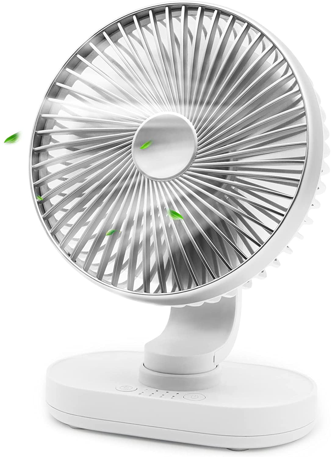 USB Mini Desk Fan,Portable Oscillating Fan with 4 Speeds,6.5inch Adjustable Quiet Table Fan