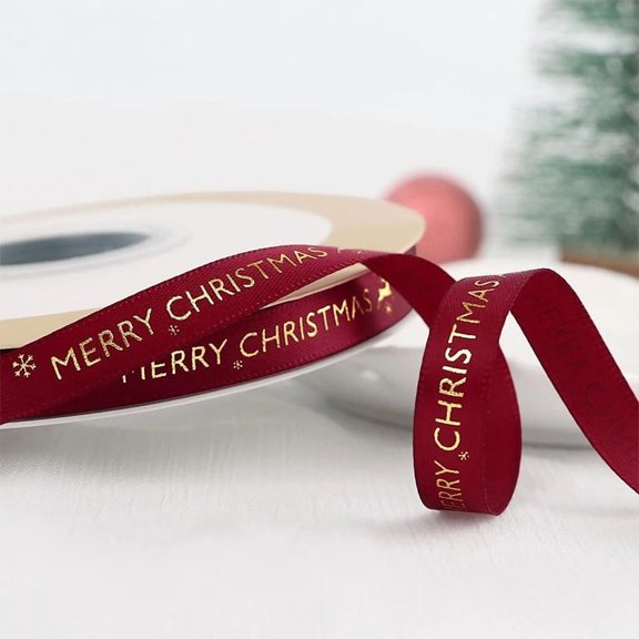 Christmas in 20265M Christmas Ribbon Printed Christmas Polyester Ribbon For Handmade Design Christmas Decoration Navidad 2026 DIY Gift Box Packin