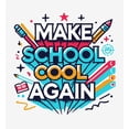 thumbnail image 4 of Make School Cool Again Back To School Adult White Crew Neck Short Sleeve Tee-XL, 4 of 4