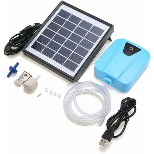 Aireador solar para estanque, bomba de oxígeno, bomba de aire para estanque de jardín, acuario (azul)