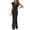 Black, variant on Women's Cutout One Shoulder Ruffle Dress with Side Slit and Stretchy Fit for Flattering Occasion Wear 100% Polyester