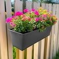thumbnail image 4 of Outdoor Hanging Planter, Hanging Planter Outdoor, Over Railing Planter Box, Wrought Iron Railing, 24X8 In, Black Rectangular Planter, 1 Pc, 4 of 7