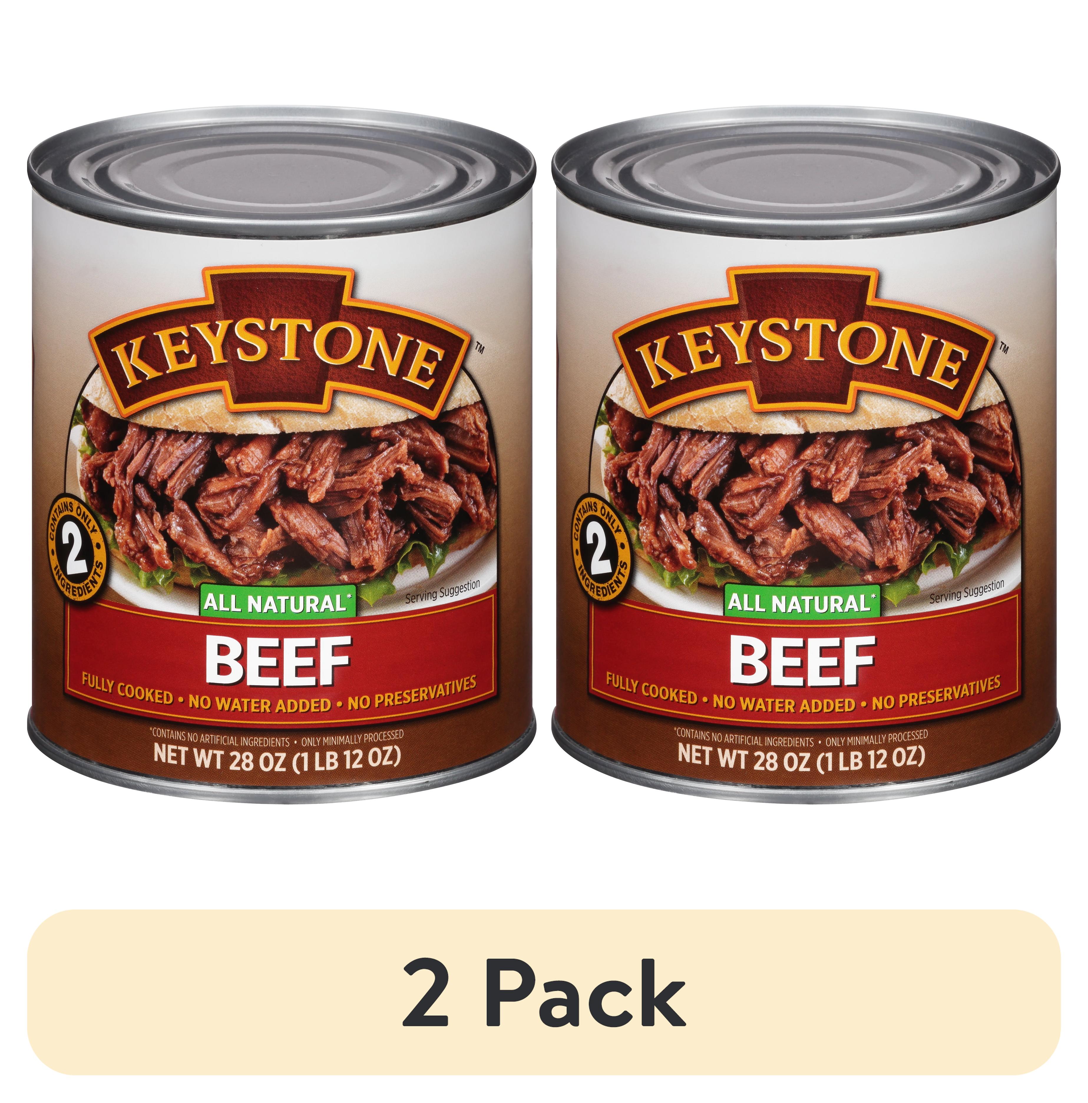 Keystone All Natural Roasted Beef, 28oz Can – Shelf-Stable Chunked Meat
