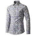 thumbnail image 1 of Ma Croix Men's Long Sleeve Paisley Printed Slim Fit Dress Shirt, 1 of 8