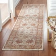 thumbnail image 3 of SAFAVIEH Valencia Maria Oriental Polyester Runner Rug, Ivory/Rust, 2' x 8', 3 of 9