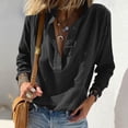 thumbnail image 1 of Roncen Chemise Classique en Coton à Col en V pour Femmes, Haut à Manches Longues Boutonné, Blouse Décontractée à Texture Froissée, 1 of 8