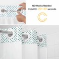thumbnail image 5 of Teal Striped No Hook Shower Curtain Waterproof, Bathroom Curtains with Snap in Liners and See Through Top Window, Modern Abstract Art Geometric Hotel Style Bathtub Curtains Shower 72"Wx84"L, 5 of 8