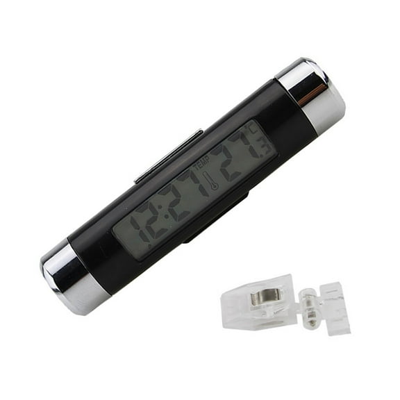 FRCOLOR 2 in Clock with Backlight Mini Digital Watch Clip-on Car Clock Black