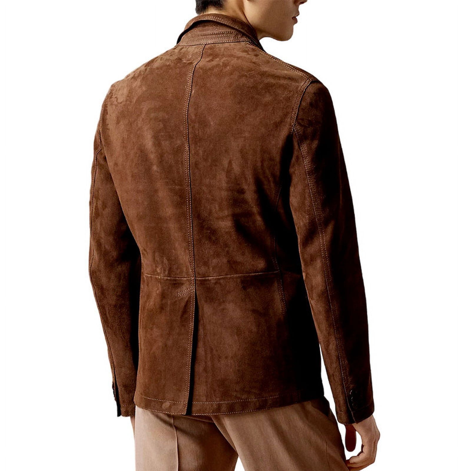 Men's Stylish Brown 100% Genuine Suede Leather Lightweight Soft Satin lining Jackets for Men - S Size