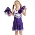 thumbnail image 6 of Cheerleader Outfit For Girls Sleeveless Cheerleading Team Stage Performance Dance Dressy Purple 110, 6 of 8
