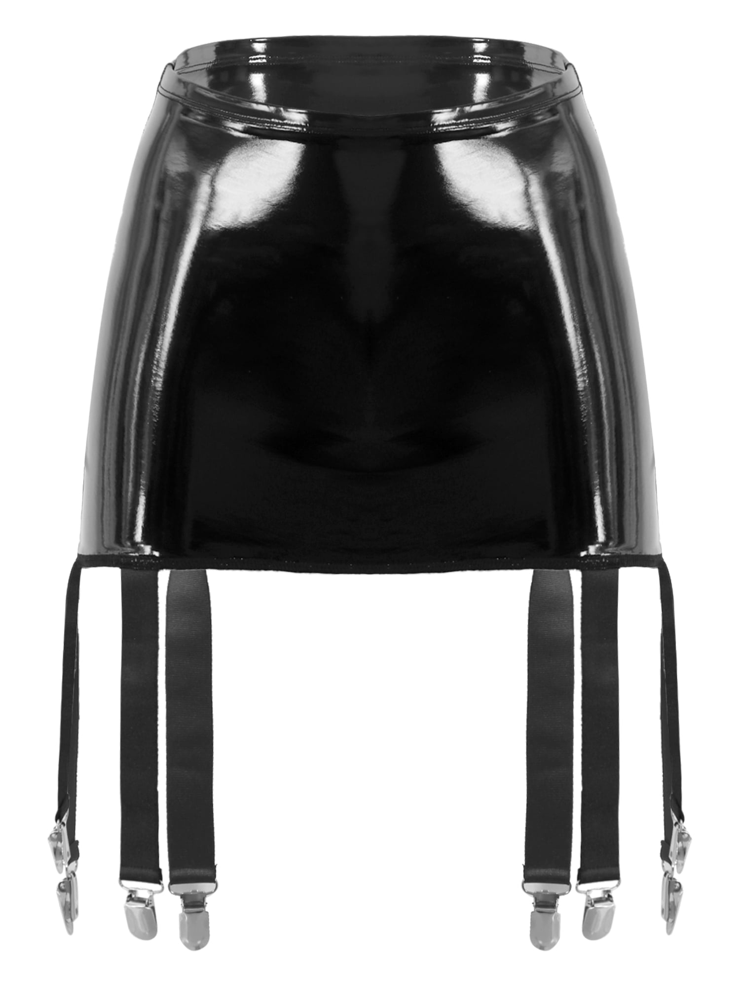 ★TOUT Y EST★ Belt string mini black SK09FBK YIZYIF Womens Shiny Patent Leather Bodycon Mini Skirt with