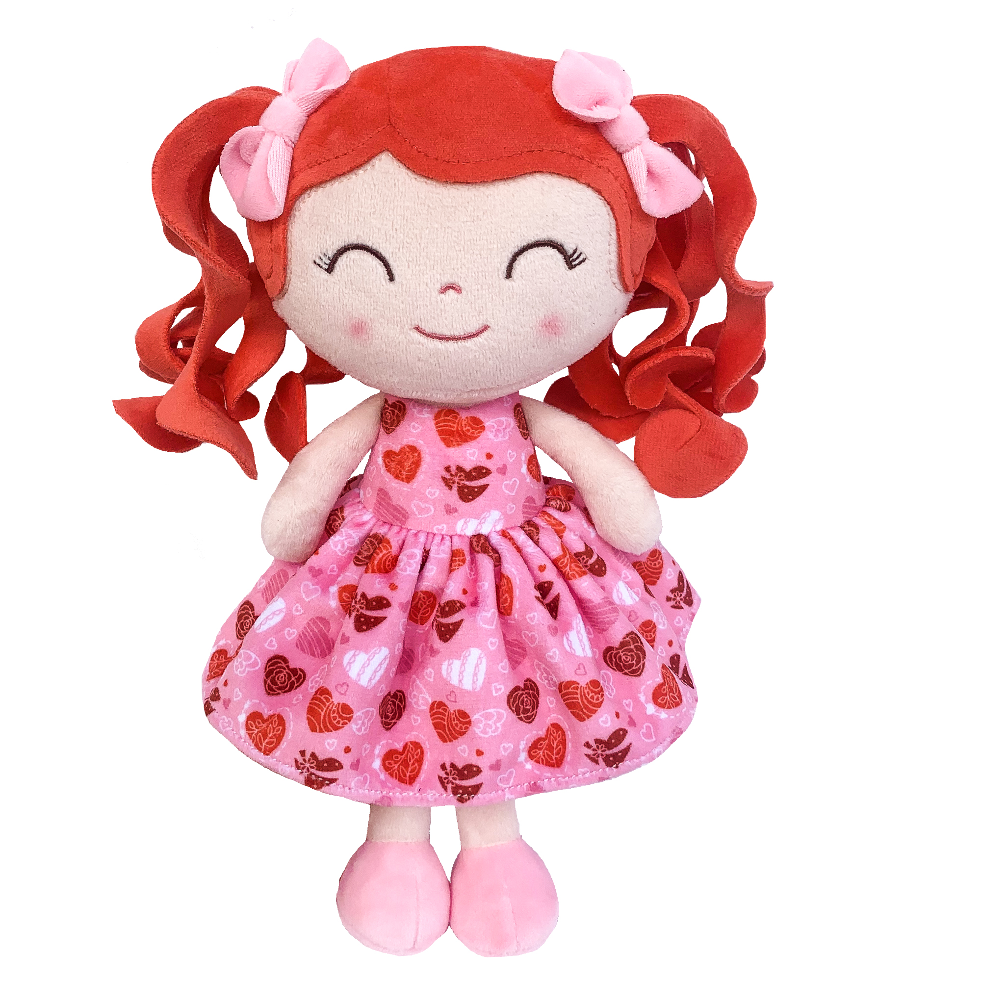 Gloveleya Baby Toy Plush Figure Curly Hair Dolls Soft Toys Red Hair