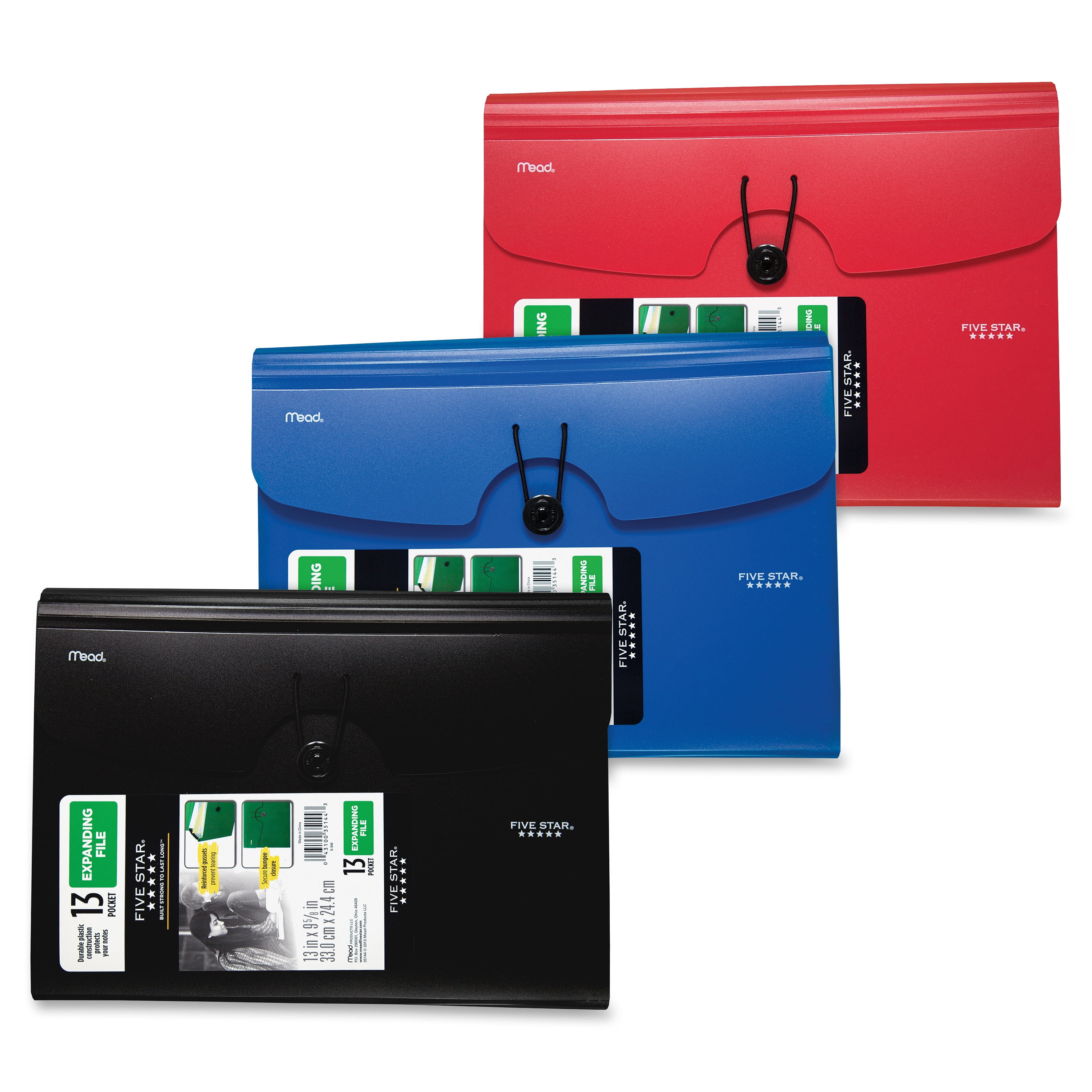 Five Star 13 Pocket Expanding File 13 X 9 1 2 Assorted Colors Walmart Com