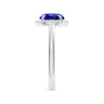 thumbnail image 5 of ANGARA Natural Round 1.8 ct Tanzanite Cathedral Ring with Diamond Halo in 14K White Gold for Women (Size-8mm) | December Birthstone, Anniversary, Jewelry Gift for Women | Natural Tanzanite Ring, 5 of 10