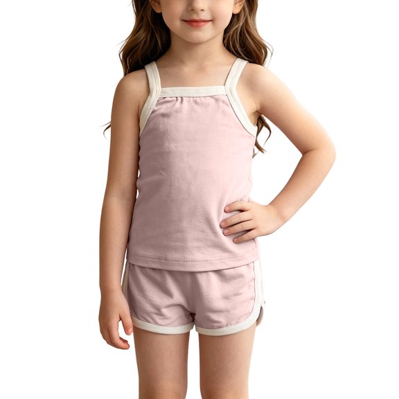Enjoytime Toddler Summer Outfits Sleeveless Tanks Tops with Shorts 2 Piece Set Cute Soft Baby Girl Clothes