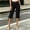Black, variant on Olyvenn Women's Solid Color Cargo Pants, Elastic Drawstring Waist, Casual Long Trousers with Pockets Navy S