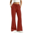 thumbnail image 4 of GUACER No Boundarie Women's Cotton Linen Pants High Waisted Wide Leg Trousers with Drawstring Front Seam Palazzo Pants, 4 of 7