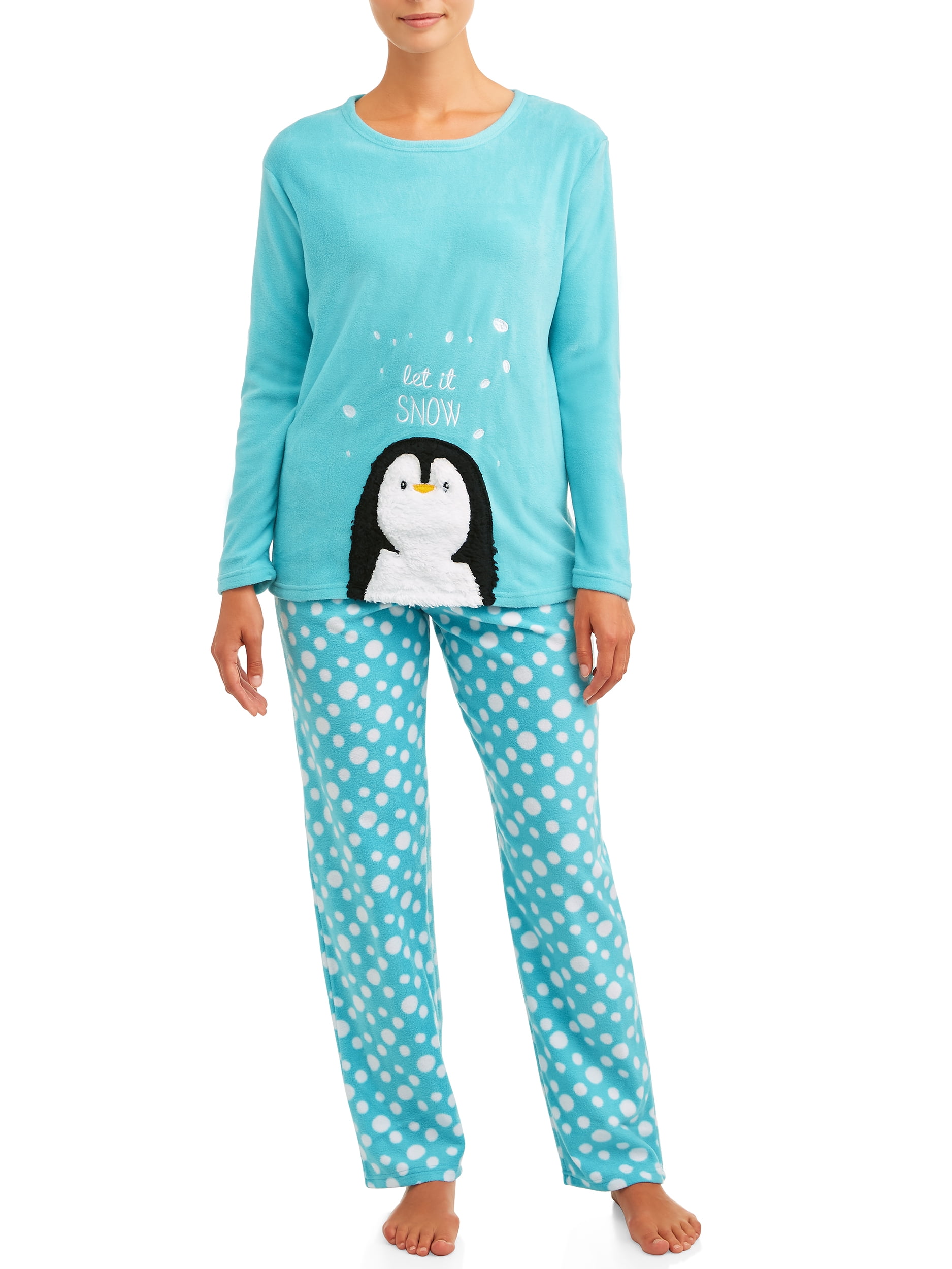 Cozy Critters Women's Super Plush Pajama Set with Embroidered Character