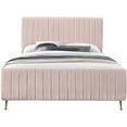 thumbnail image 3 of Pemberly Row Contemporary Transitional Pink Finish Velvet Full Bed, 3 of 7