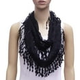 thumbnail image 3 of Infinity Loop Figure Eight Lace Scarf Vintage Fringe Spring Summer Wear, 3 of 6