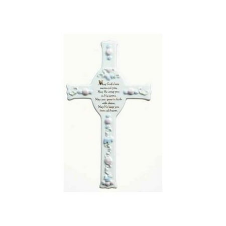 Pack of 4 Religious Baptism & Christening Porcelain Wall Crosses