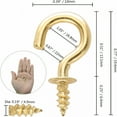 thumbnail image 4 of TALENO 100Pcs 1/2-Inch Cup Hooks Ceiling Hooks,Metal Screw-in Hooks,Gold, 4 of 5