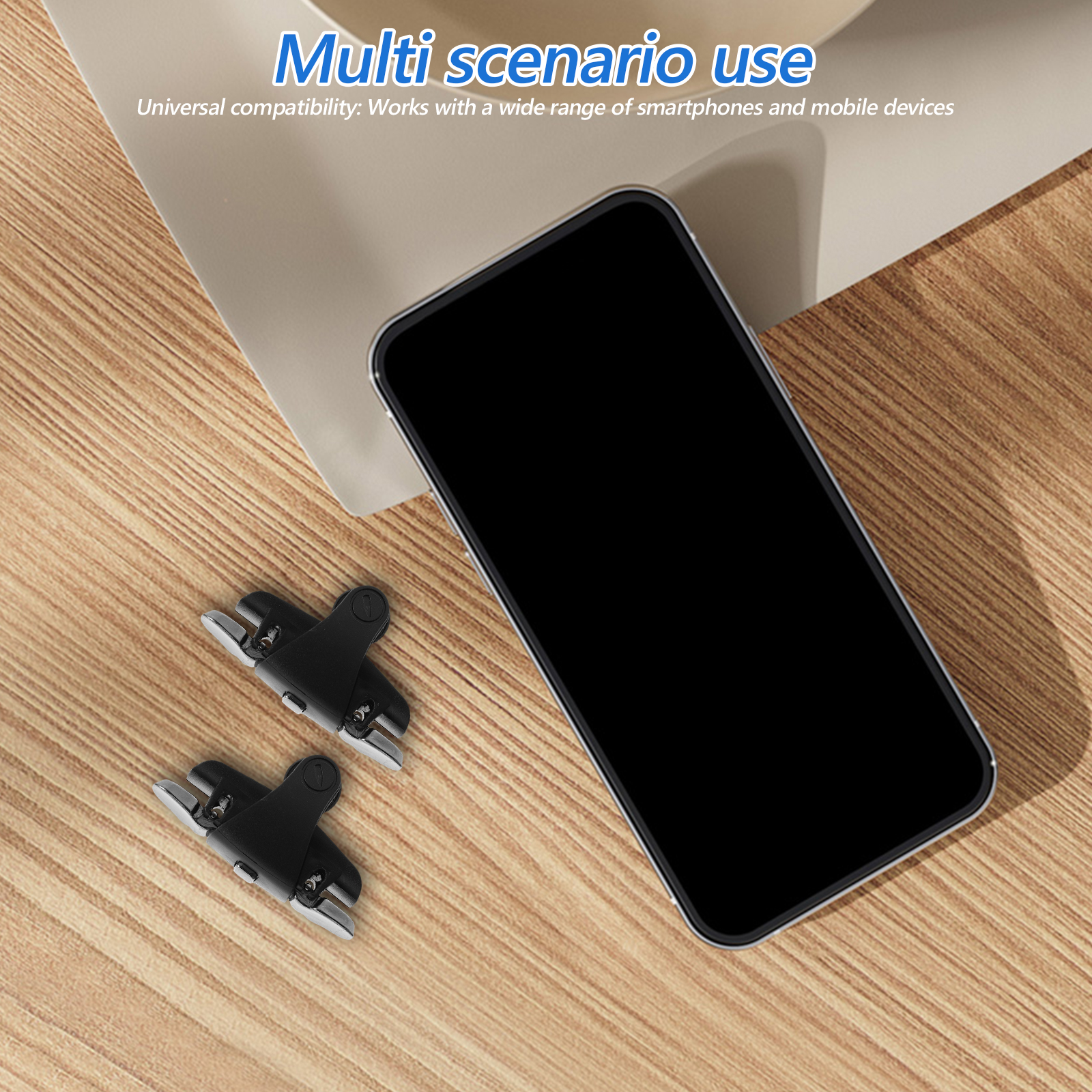 Luxshiny 2Pcs Controlador de Gamepad Portátil para Juegos Móviles con Diseño Ergonómico y Compatibilidad Universal Negro 2