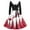 Hot Pink, variant on Christmas Dresses for Women Christmas Print Flare Dress For Women Long Sleeve Dress Hollow Party Casual Dresses with V Neck for Holiday Party,Black,L