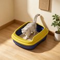 thumbnail image 6 of HWRETIE Semi Enclosed Cat Litter Box with Top Entry Lid High Sides Odor Control Covered Cat Toilet with Scoop Filter Splash Resistant Litter Tray for Indoor Cats, 6 of 6