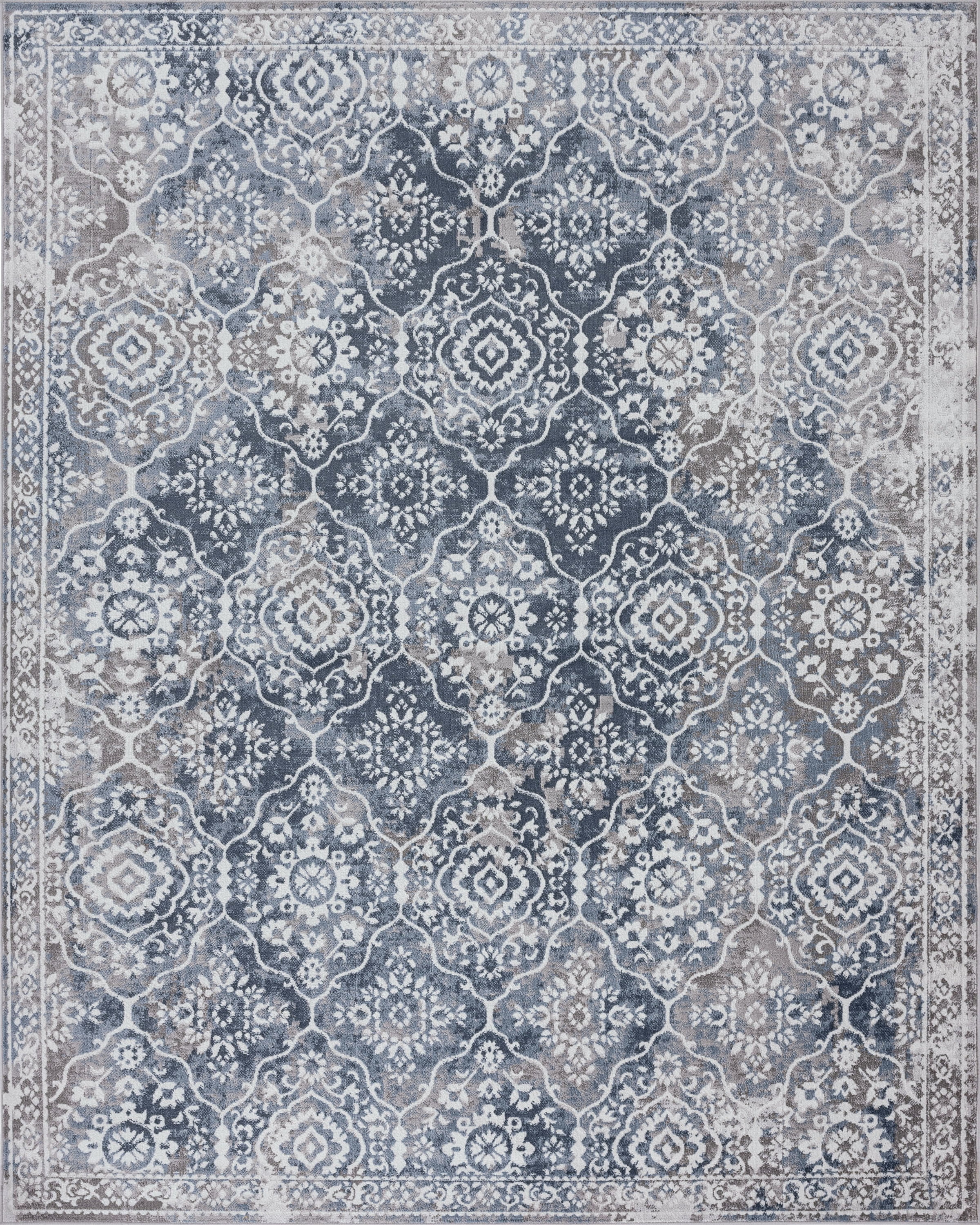 Bliss Rugs Persian Traditional Area Rug, Floral Indoor Rugs for Living Room, Dining Room, Bedroom | Blue, 8' x 10' (7'10''x10'2'')