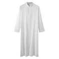 thumbnail image 4 of Mens Loose Stand Round Neck Hui Robe - Polyester Spandex, Embroidered, Spring/Summer - Arab Middle Eastern Style, 4 of 5