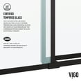 thumbnail image 2 of VIGO Elan 68 to 72 in. W x 74 in. H Sliding Frameless Shower Door in Matte Black with 3/8 in. (10mm) Clear Grid Glass, 2 of 14