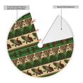 thumbnail image 2 of Rocae Dark Green Vintage Corn Pattern for Christmas Tree Skirt with Pom Pom Trim for Holiday Party for Holiday Home Decor Indoor Outdoor-48", 2 of 7